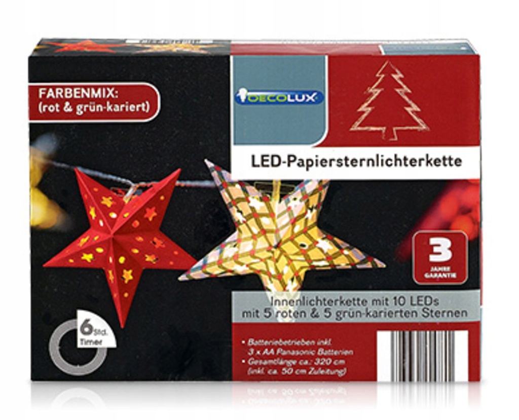 

Gwiazdki Led 10 Sztuk Łańcuch 3m 4 Ozdoba