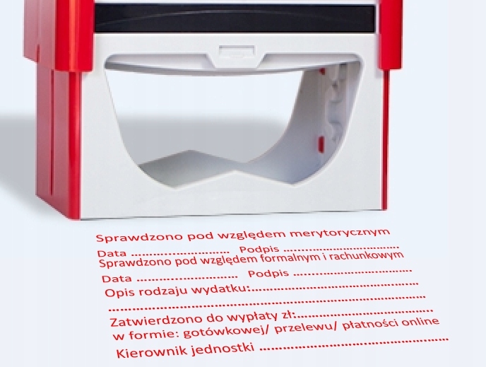 

Duża pieczątka księgowa Sprawdzono pod względem W8