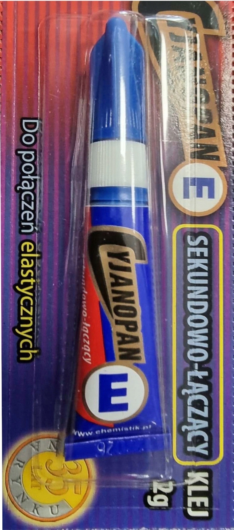 Uniwersalny mocny klej cyjanoakrylowy Cyjanopan E połączenia elastyczne