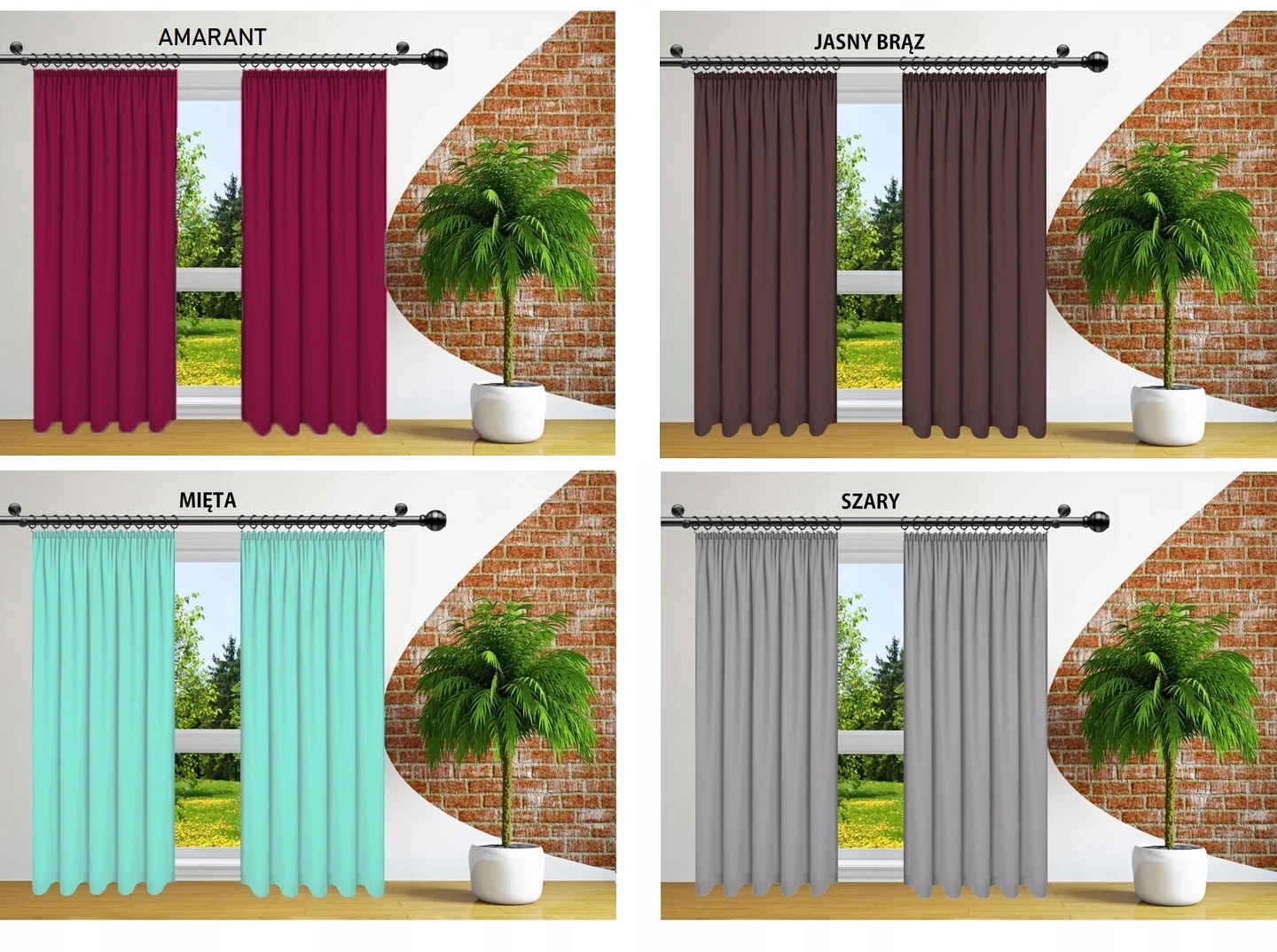 GOTOWE ZASŁONY NA ŻABKI 140x250 ZASŁONA NA TAŚMIE Sposób zawieszania taśma