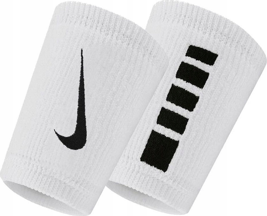 Frotky Na Zápěstí Nike Elite Doublewide Wristbans 2 Ks Bílo-černé N1