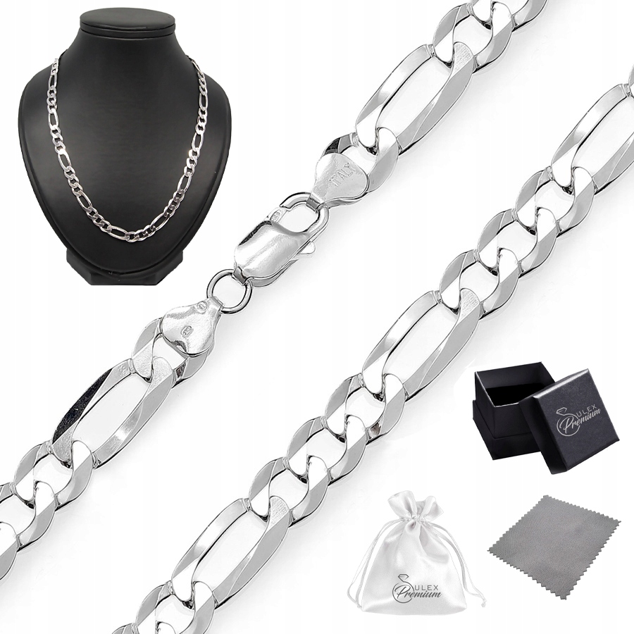 Stříbrný Řetízek Dámský Široký Splétaný Figaro Stříbro 925 55 cm x 6 mm