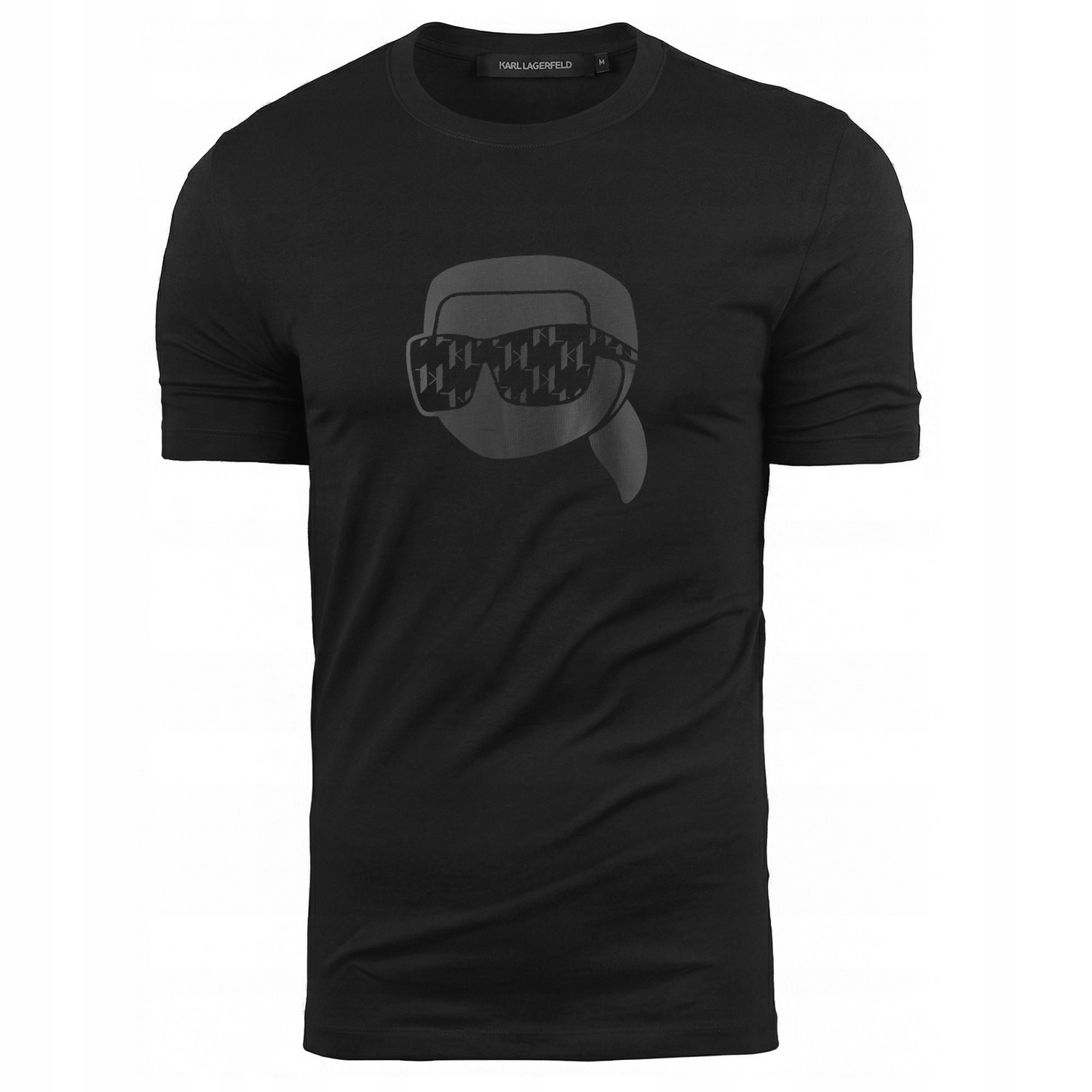 Karl Lagerfeld t-shirt męski czarny koszulka klasyczna 755076 M