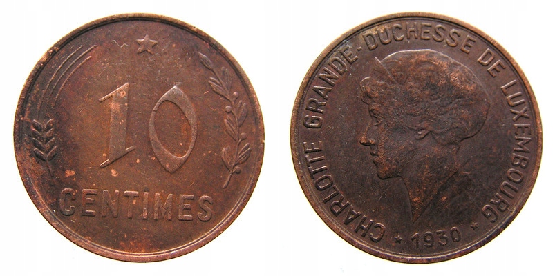 9580. LUKSEMBURG, 10 CENTIMES, 1930.
