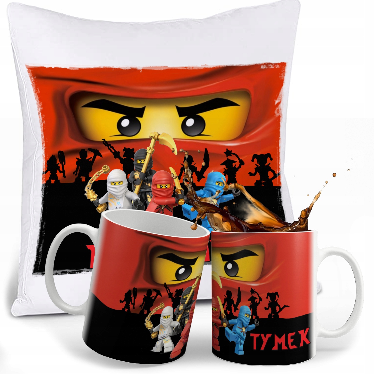 

Zestaw Lego Ninjago Kubek Poduszka Imie