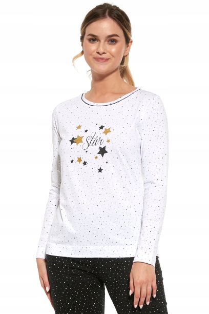 Piżama damska Cornette 722/302 Star r. S (36) groszki bawełniana brokat