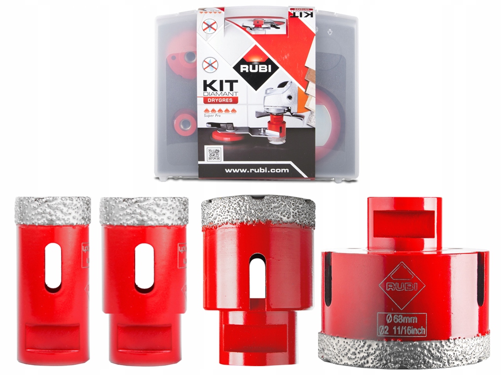 Rubi zestaw koronek diamentowych z prowadnicą na sucho koronka diamentowa