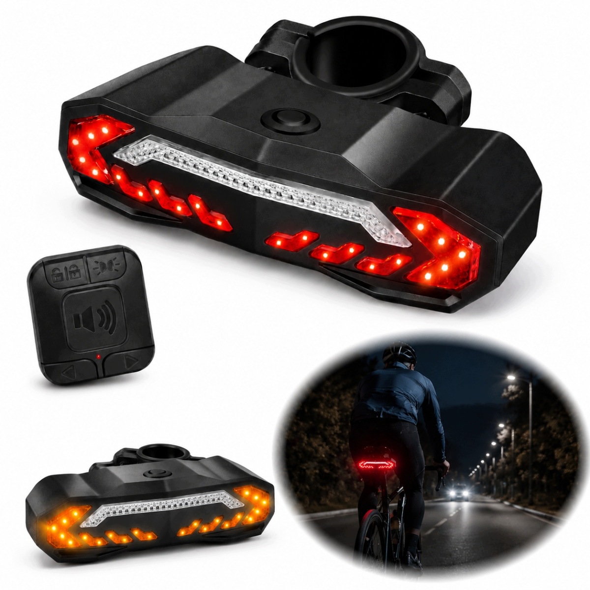 Kierunkowskazy do roweru Led rowerowa lampka z kierunkami Usb-c Nowy 2026