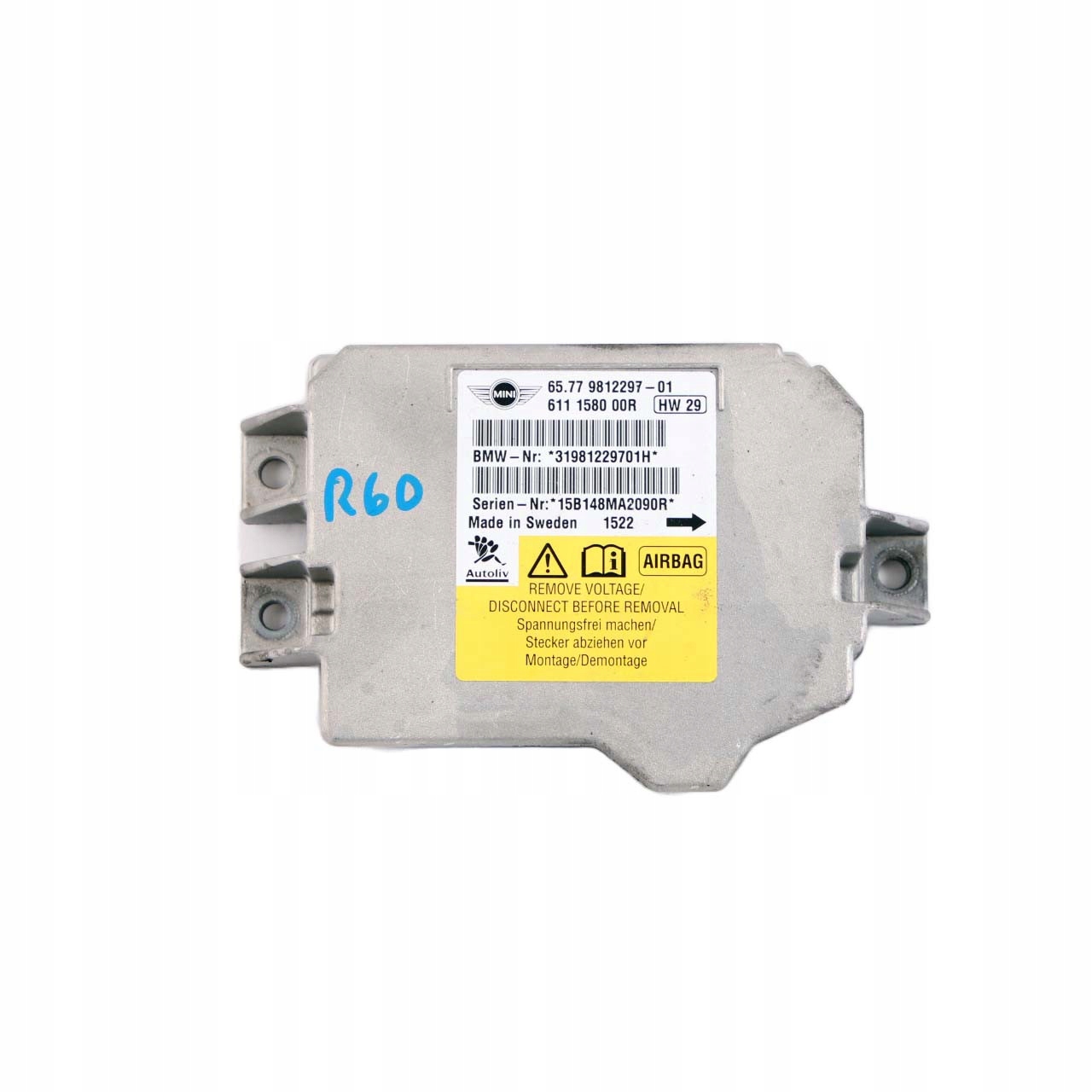 Mini R55 R56 R57 Модуль Подушки Airbag 9812297
