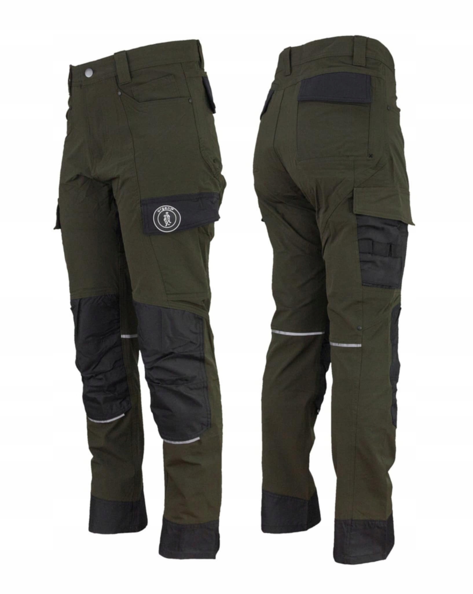 Spodnie Elastyczne robocze Bojówki Wytrzymałe Taktyczne Zielone