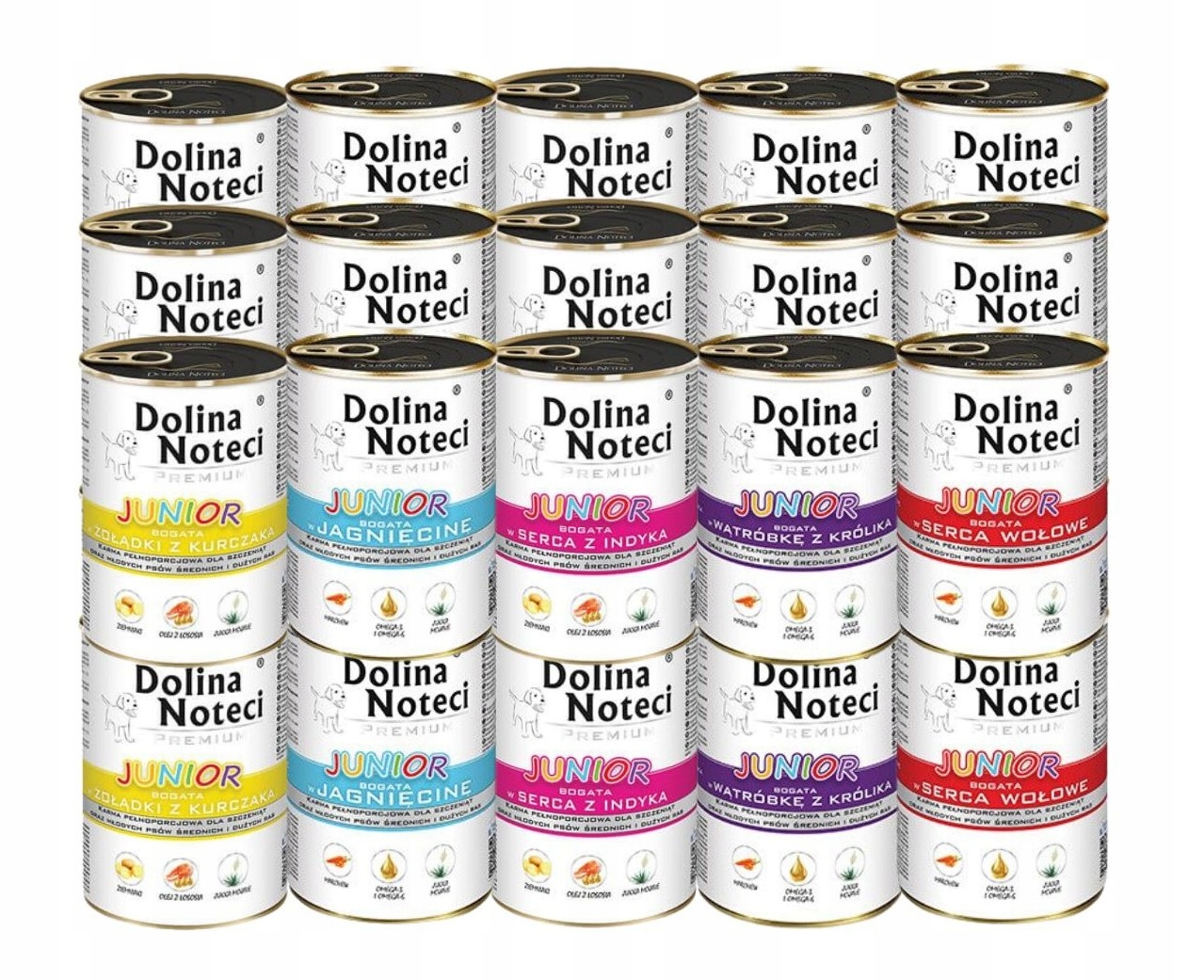 Mokra karma dla psa Dolina Noteci Premium Junior MIX smaków 30x400g