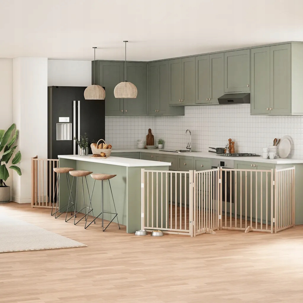 Zábrana pro psy s dvířky skládací 10 panelů 800 cm topol Hnědá 3155727