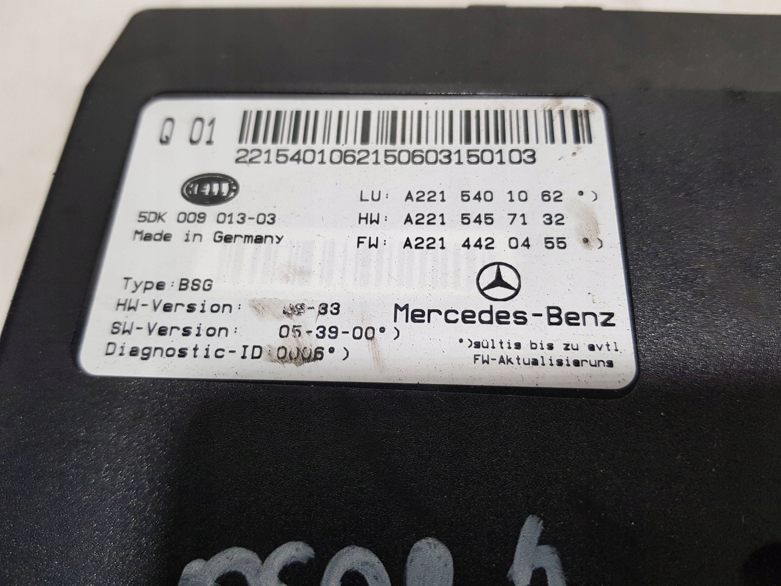 Mercedes S klasa W221 modulo Centralina BSG per batteria A2215401062