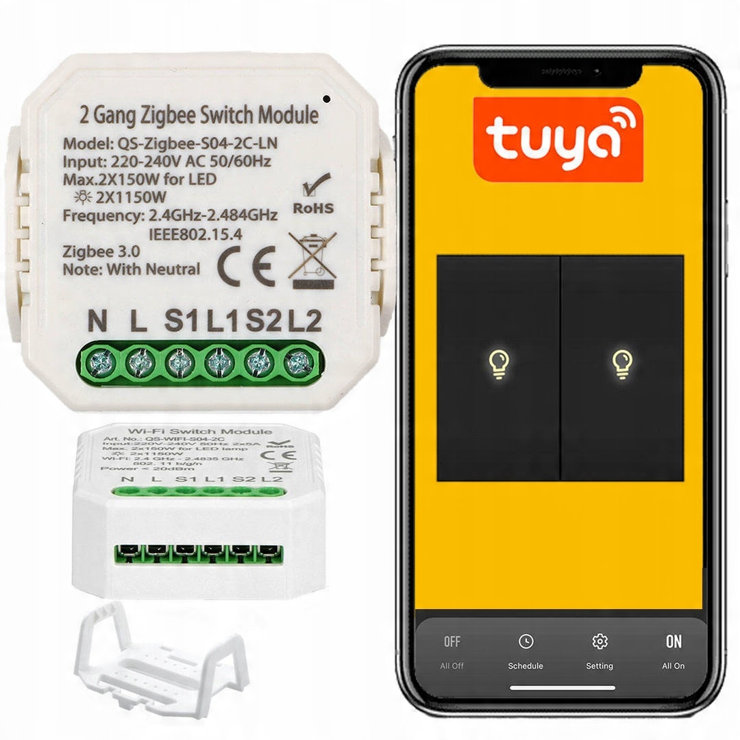 

Przekaźnik Zigbee Tuya Włącznik Dopuszkowy 2OBWODY