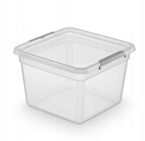 POJEMNIK 32L PUDEŁKO Z POKRYWĄ ORGANIZER PRZEZROCZYSTY ZAMYKANY PLASTIKOWY