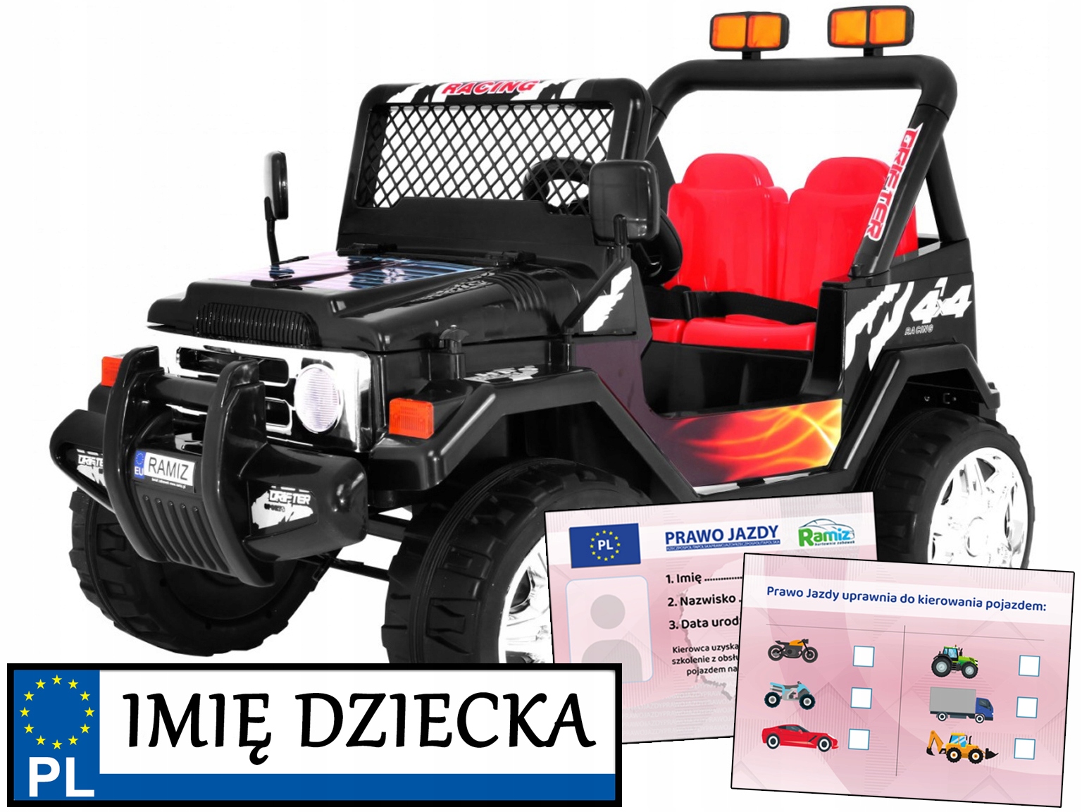 duży terenowy Jeep Raptor Drifter pilot piankowe koła Auto Na Akumulator