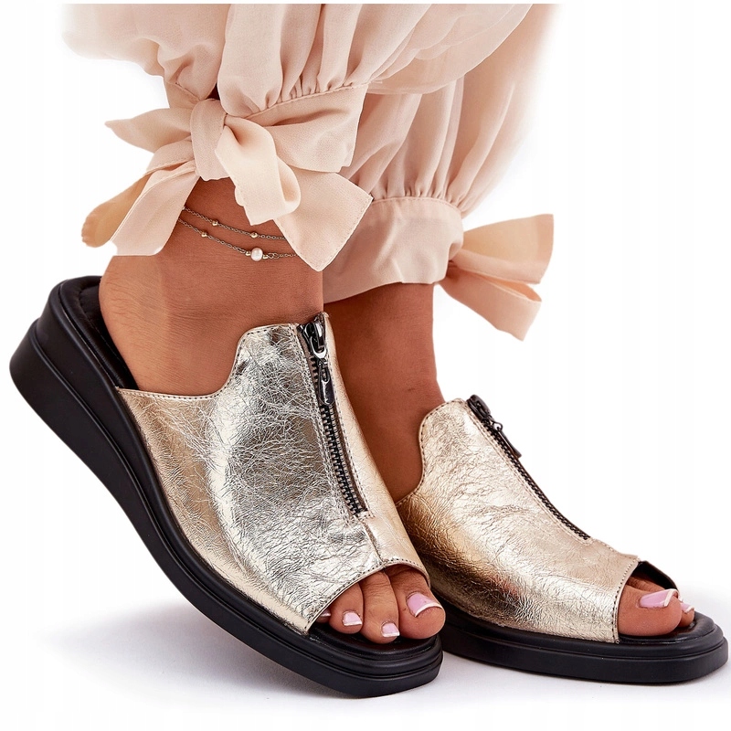 Nazouváky Na Klínku S Eko Koženým Zipem Jezzi Zlaté 38