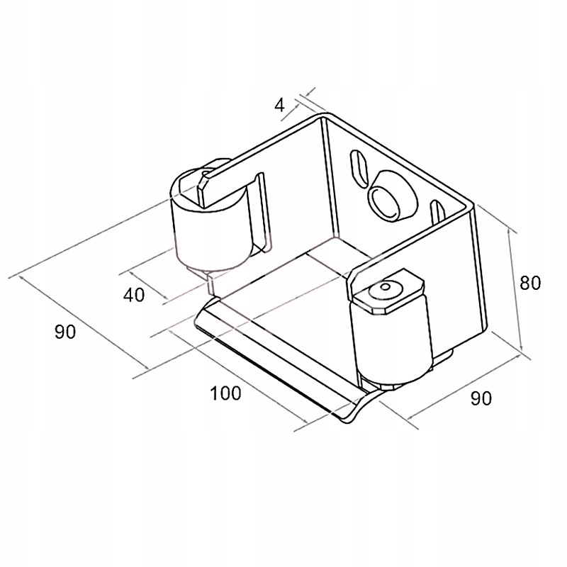 GNIAZDO NAJAZDU Z ROLKAMI 80X80 BRAMA PRZESUWNA Marka MK-Metal