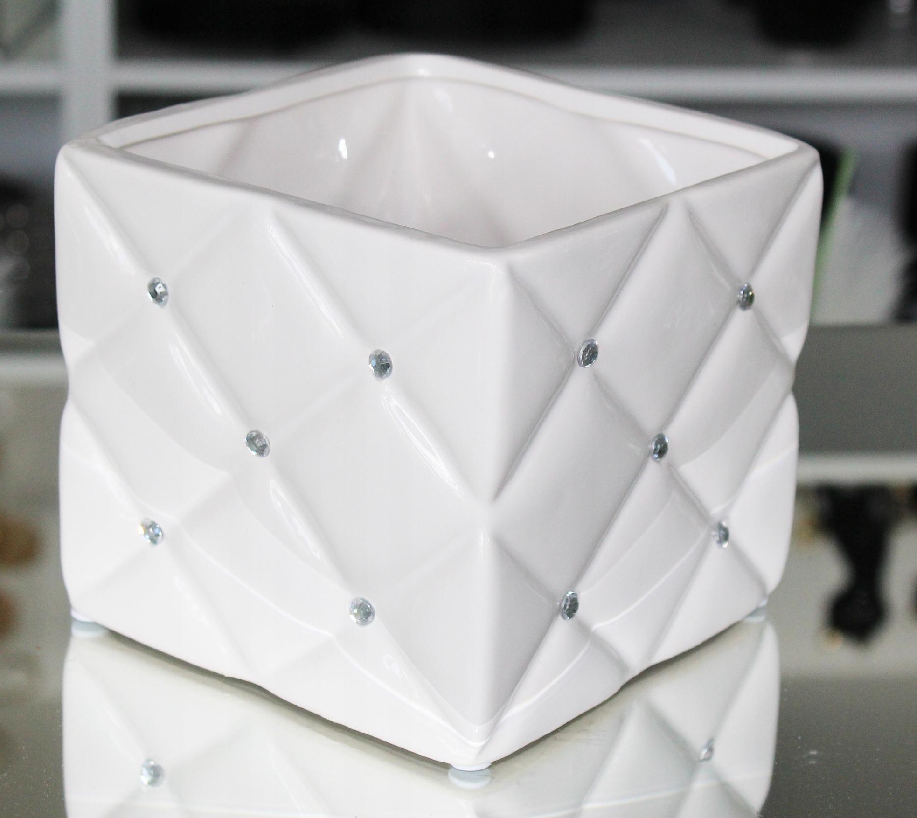 Doniczka osłonka ceramiczna biała DEcodomi Rodzaj osłonka