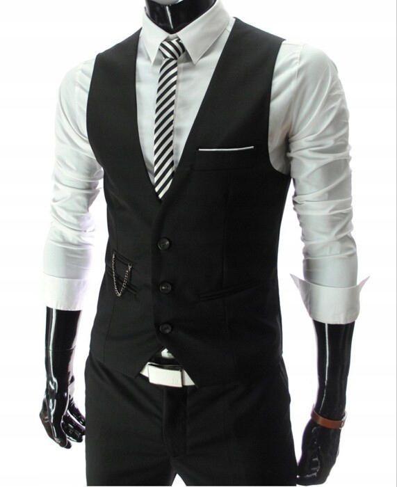 2022 New Arrival Grey Dress Vests Slim Fit Mens Su Materiał dominujący poliester