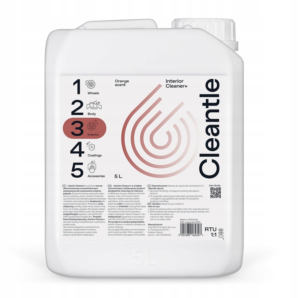 

Cleantle Interior Cleaner 5000ml wnętrze plastik