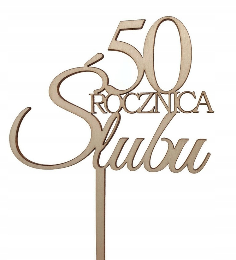 Topper na tort rocznice Rocznica Ślubu drewniany Kod producenta RS6-dr