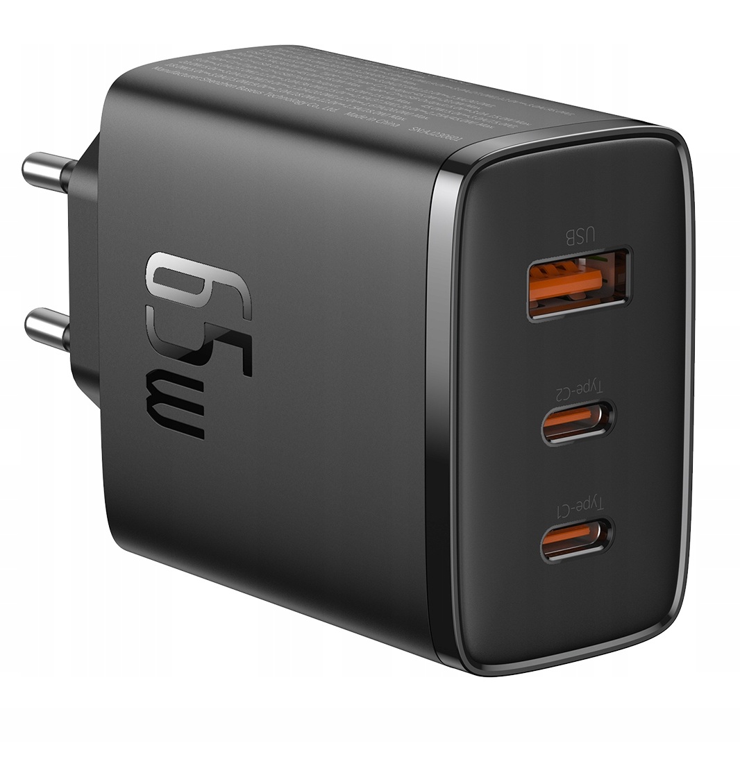 baseus 65w szybka ładowarka sieciowa kostka zasilacz usb-c MacBook Qc 3.0