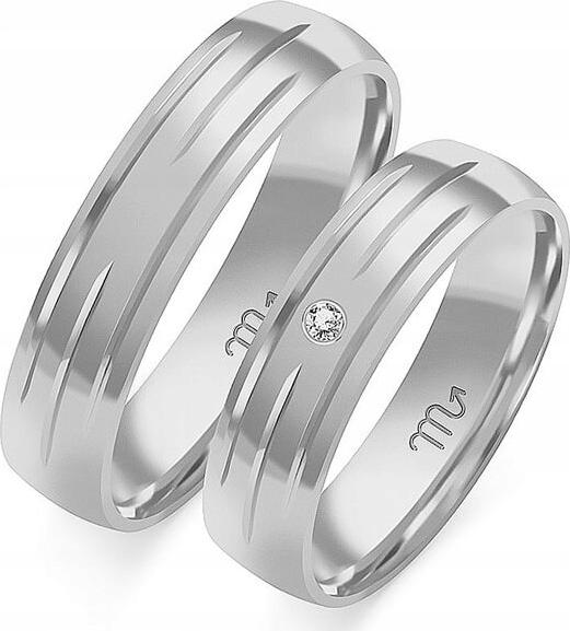 Svatební prsten zlato bílý svatba 585 r 20 21 22 s jedinečným vzorem gravírování 14kt