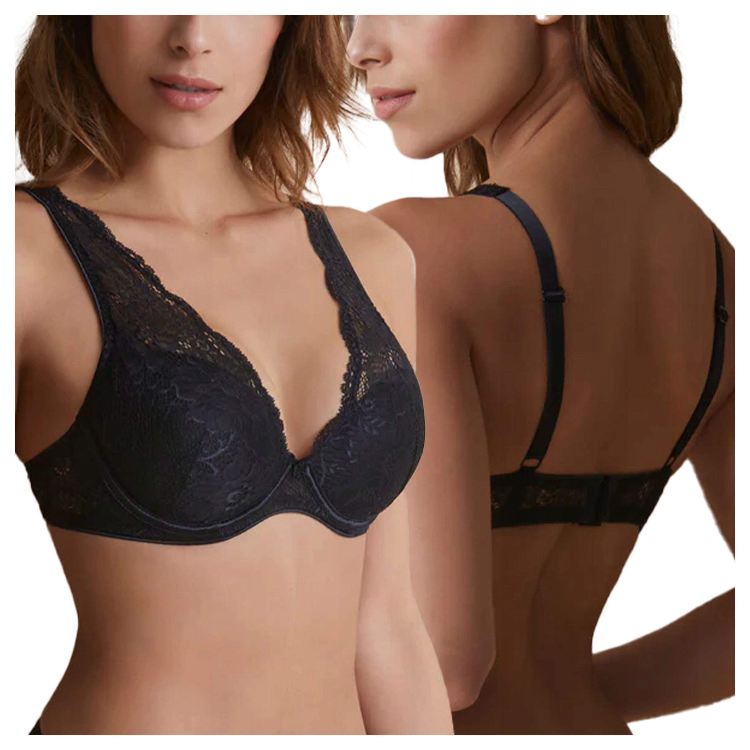 Vyztužená krajková podprsenka Braletka španělská 70B Irina Negro Černá