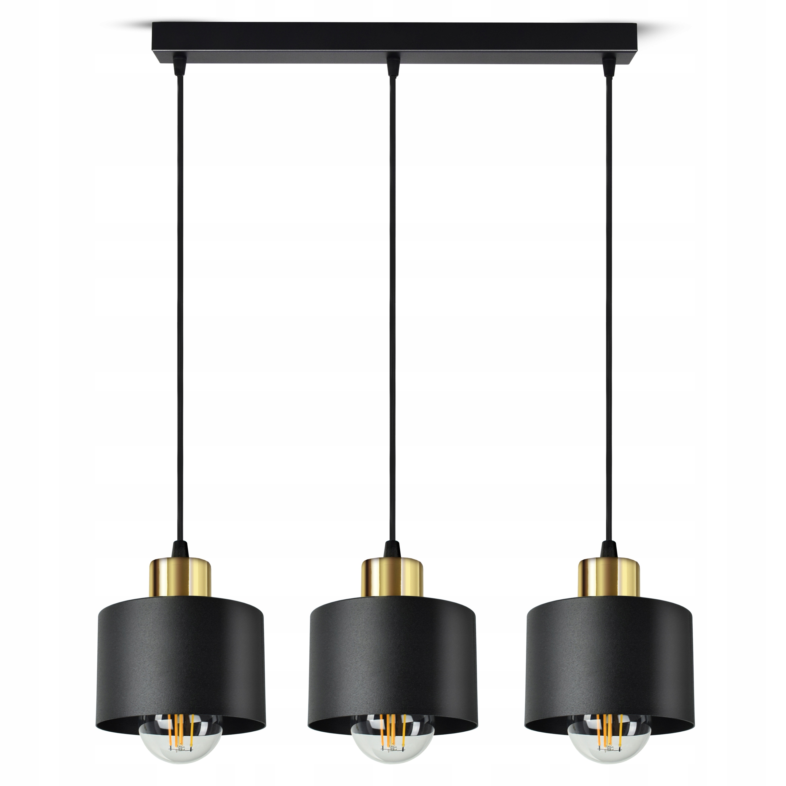 Lampa Sufitowa Żyrandol Plafon Classic Spot BZ3 Led E27 Black Gold