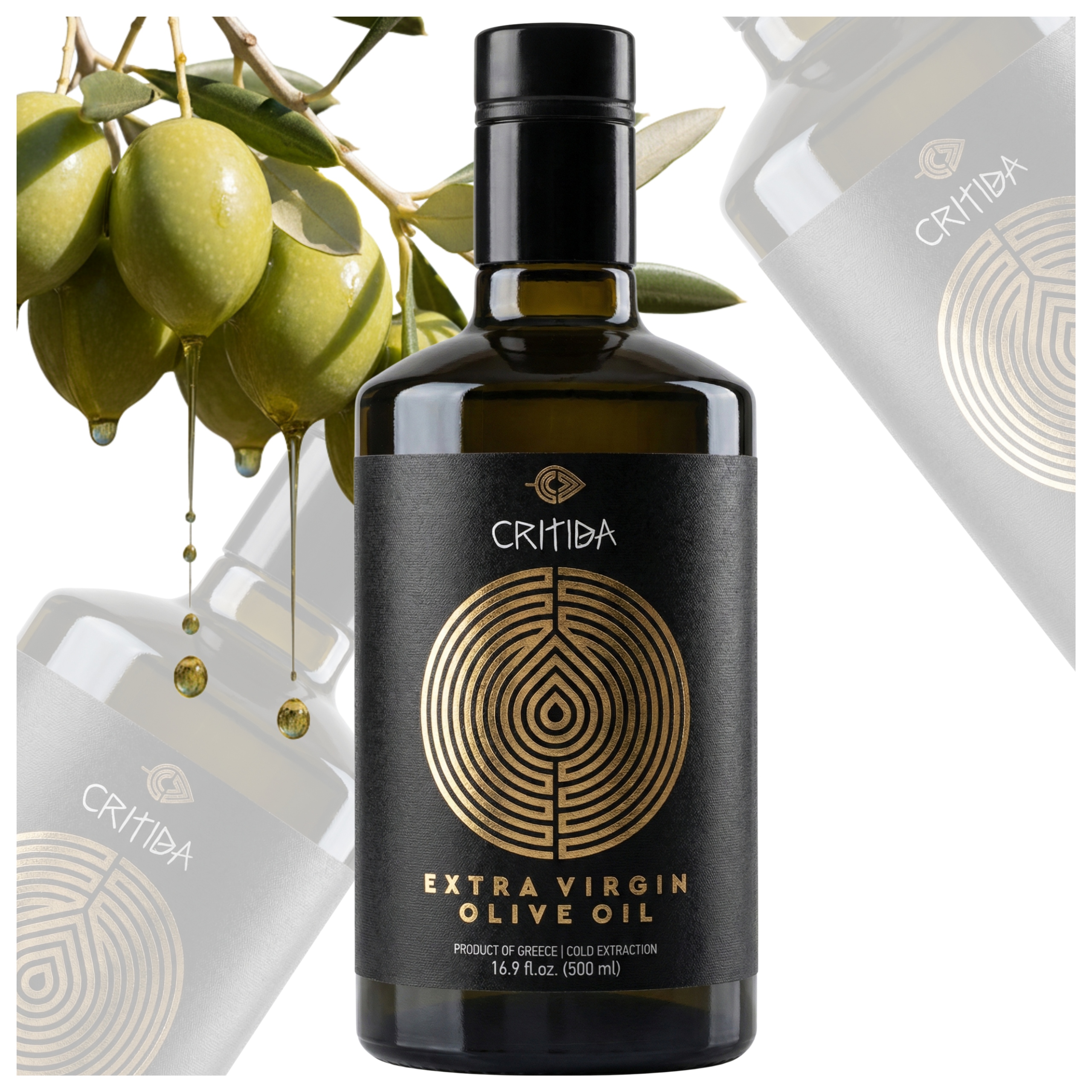 Levně Extra Panenský Řecký Olivový Olej 500 ML Lisovaný Za Studena Critida Krtka