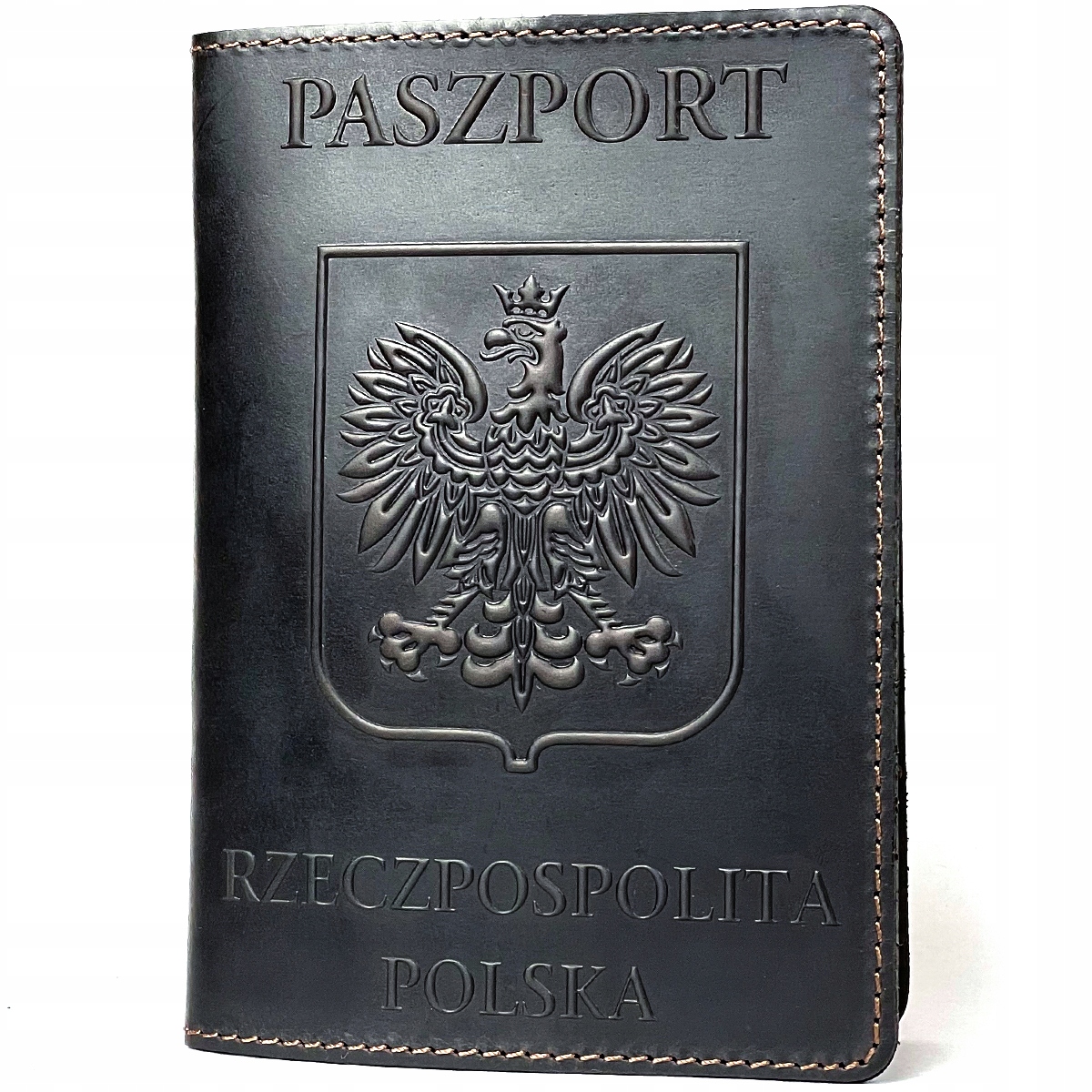 

Okładka na paszport Polska skórzana brązowa