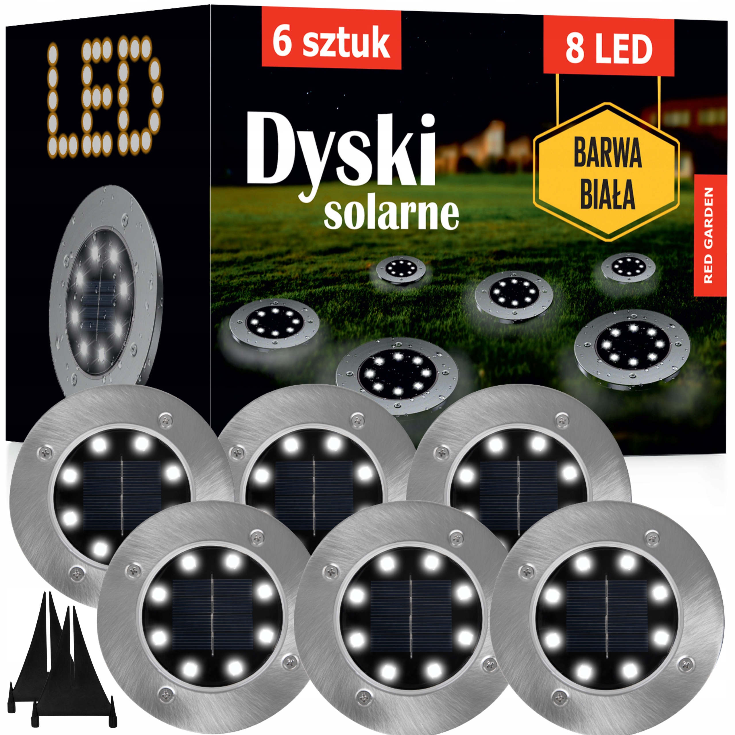 

Lampa Solarna Ogrodowa Lampki Led Gruntowe Dysk 6x
