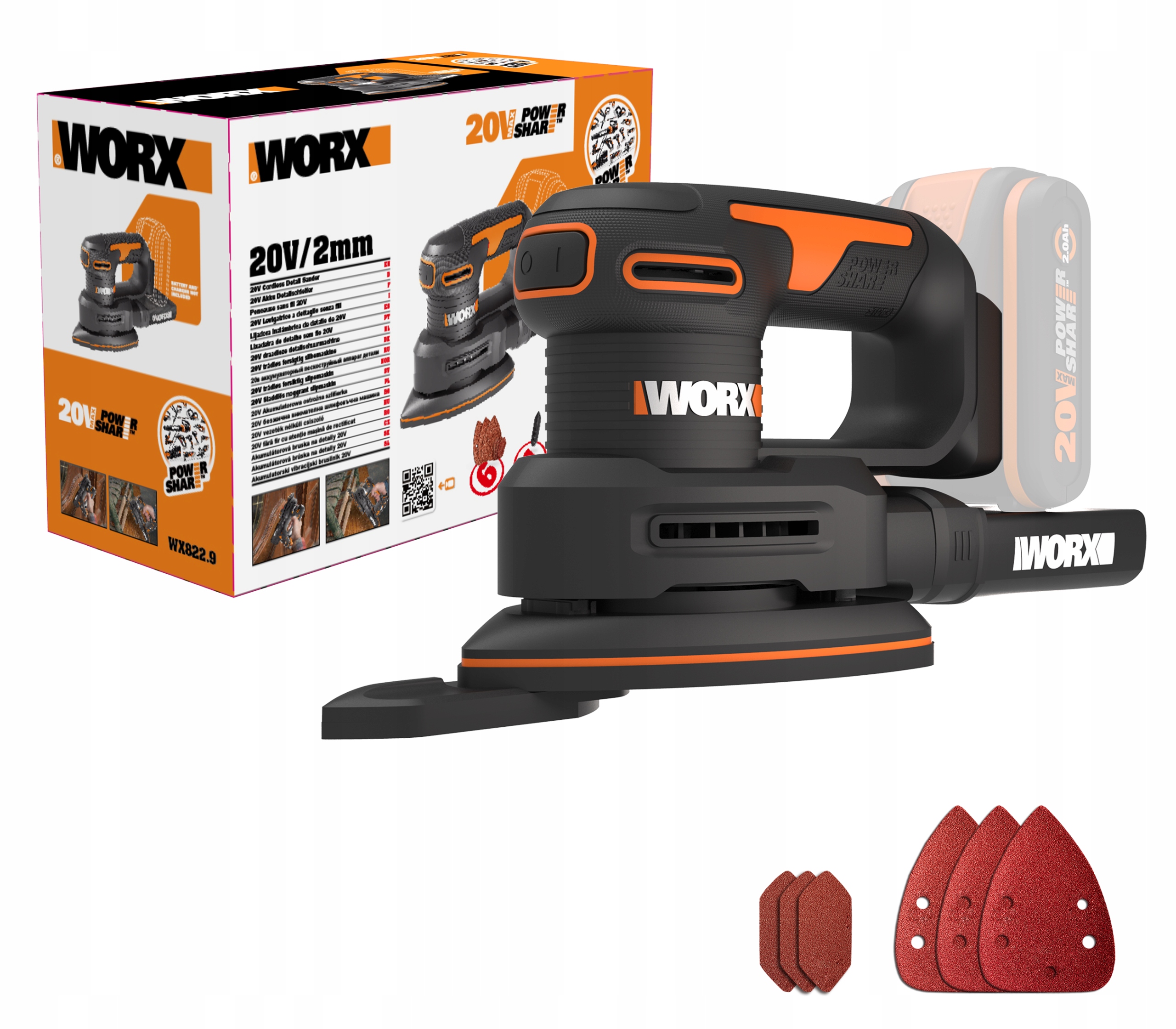 

Szlifierka oscylacyjna Worx WX822.9 Akumulatorowa
