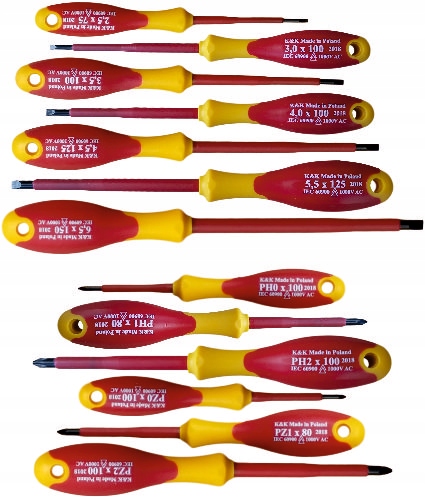 WKRĘTAKI ŚRUBOKRĘTY IZOLOWANE DLA ELEKTRYKA 1000V ZESTAW WKRĘTAKÓW 19 SZTUK