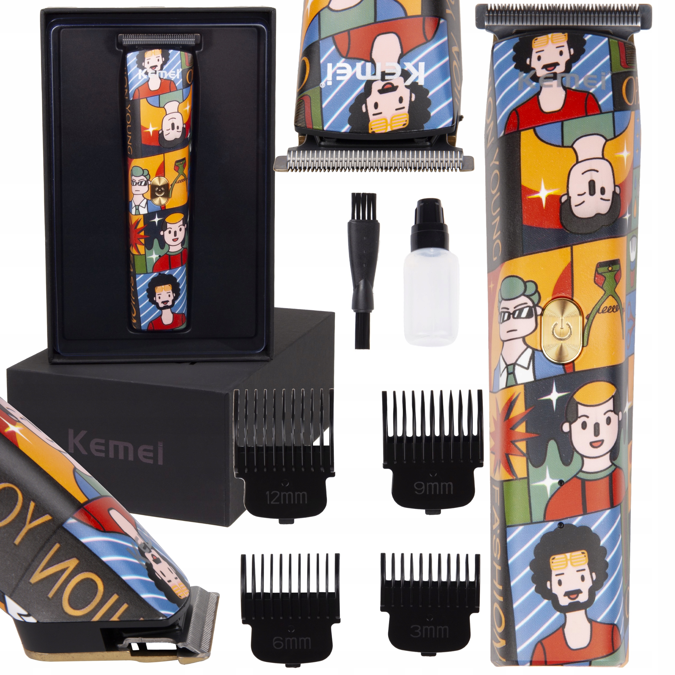 

Maszynka Trymer Do Włosów Brody Kemei Barber Usb