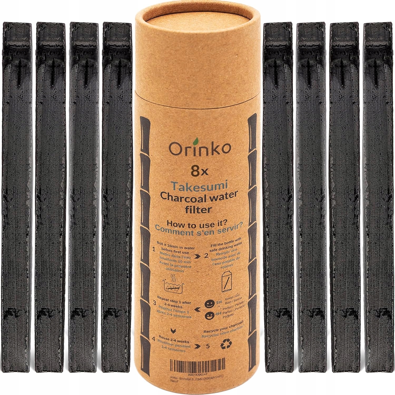 Filtr do wody Orinko Organiczny Binchotan x8 Aktywny Węgiel Binchotan