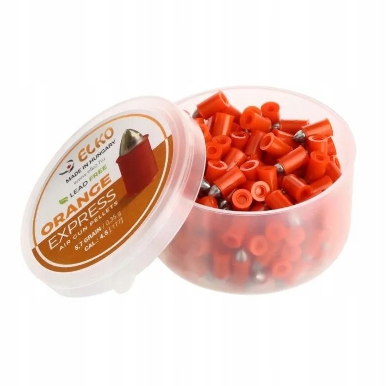 Śrut stalowy teflonowy bezołowiowy ostry Elko orange pomarańczowy 4,5mm