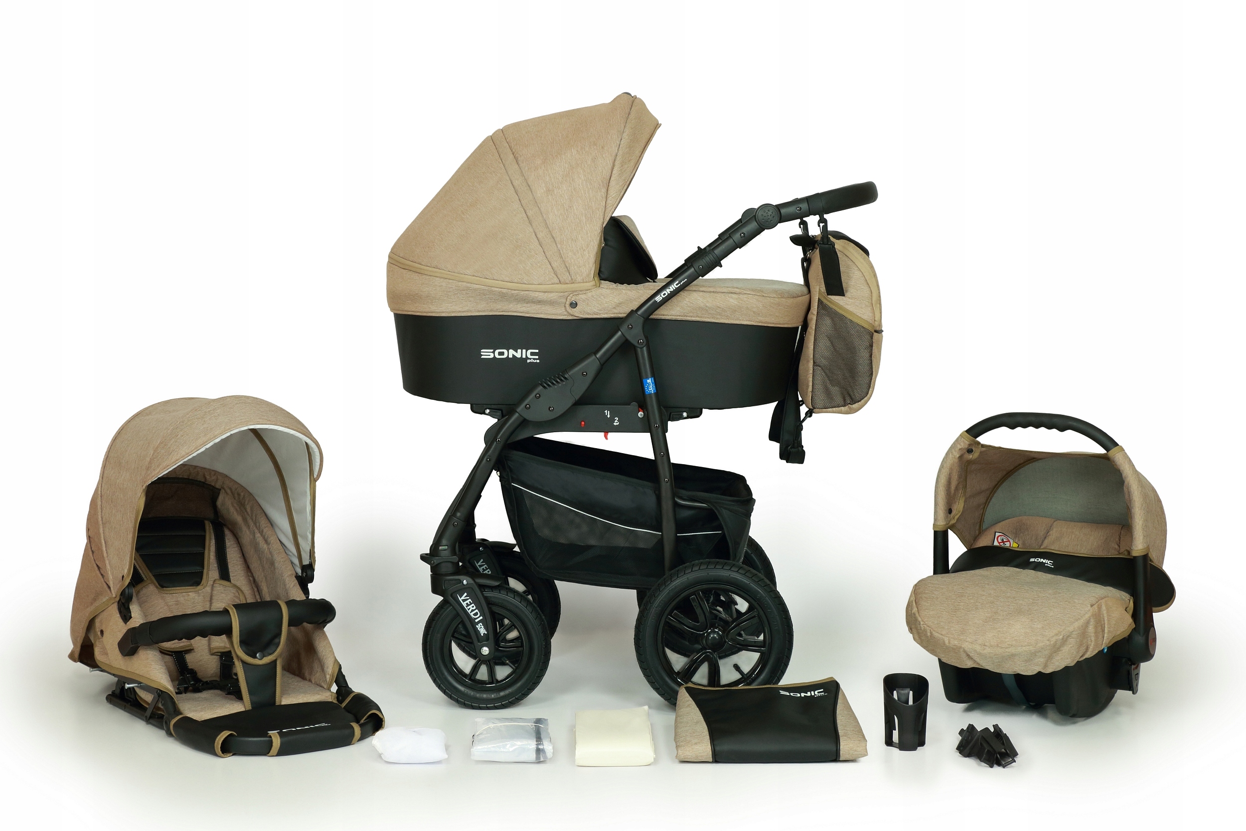 WÓZEK DZIECIĘCY VERDI SONIC PLUS 3W1+ AKCESORIA