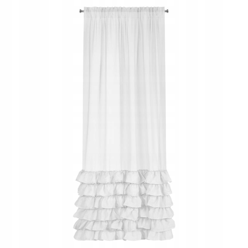 

firana z falbanami biała falbany 140x250 dolly