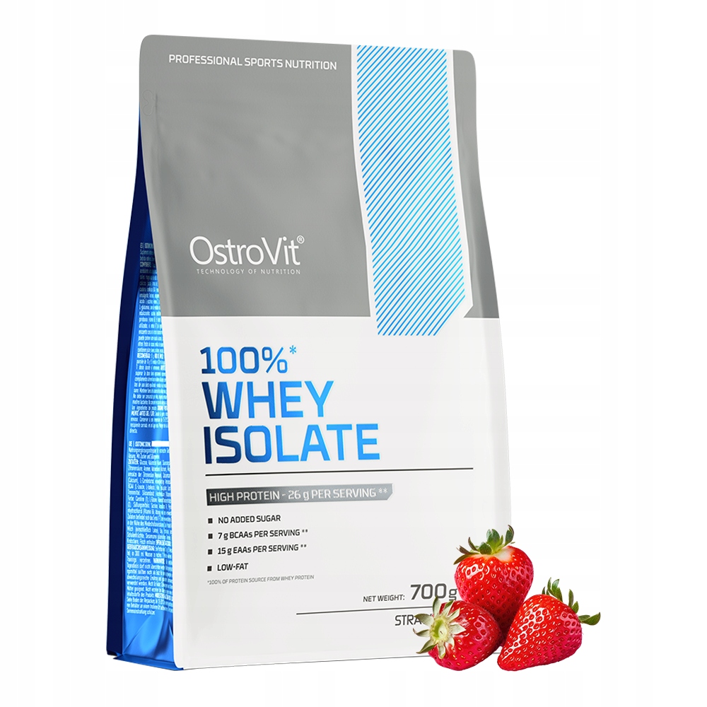 Izolovaný proteinový doplněk Wpi OstroVit prášek 700 g jahodová příchuť