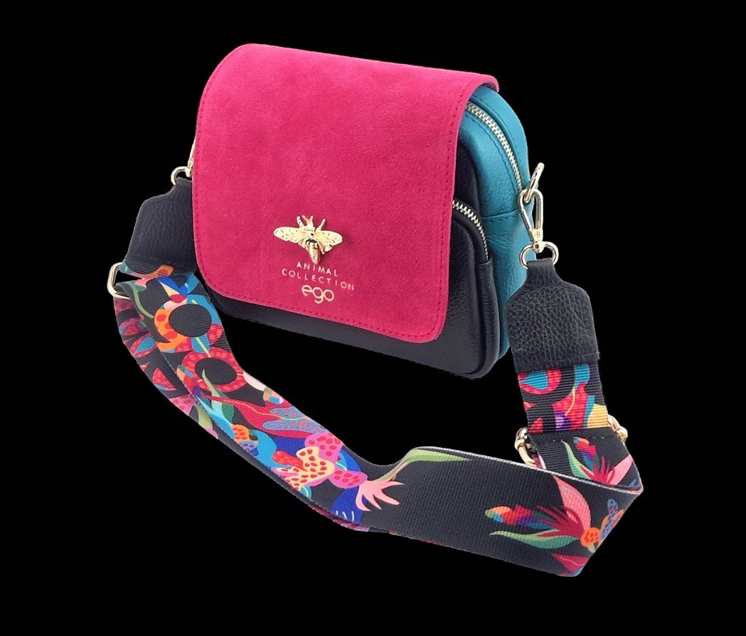 PIĘKNA, KLASYCZNA GRANATOWA TOREBKA Materiał dominujący skóra ekologiczna