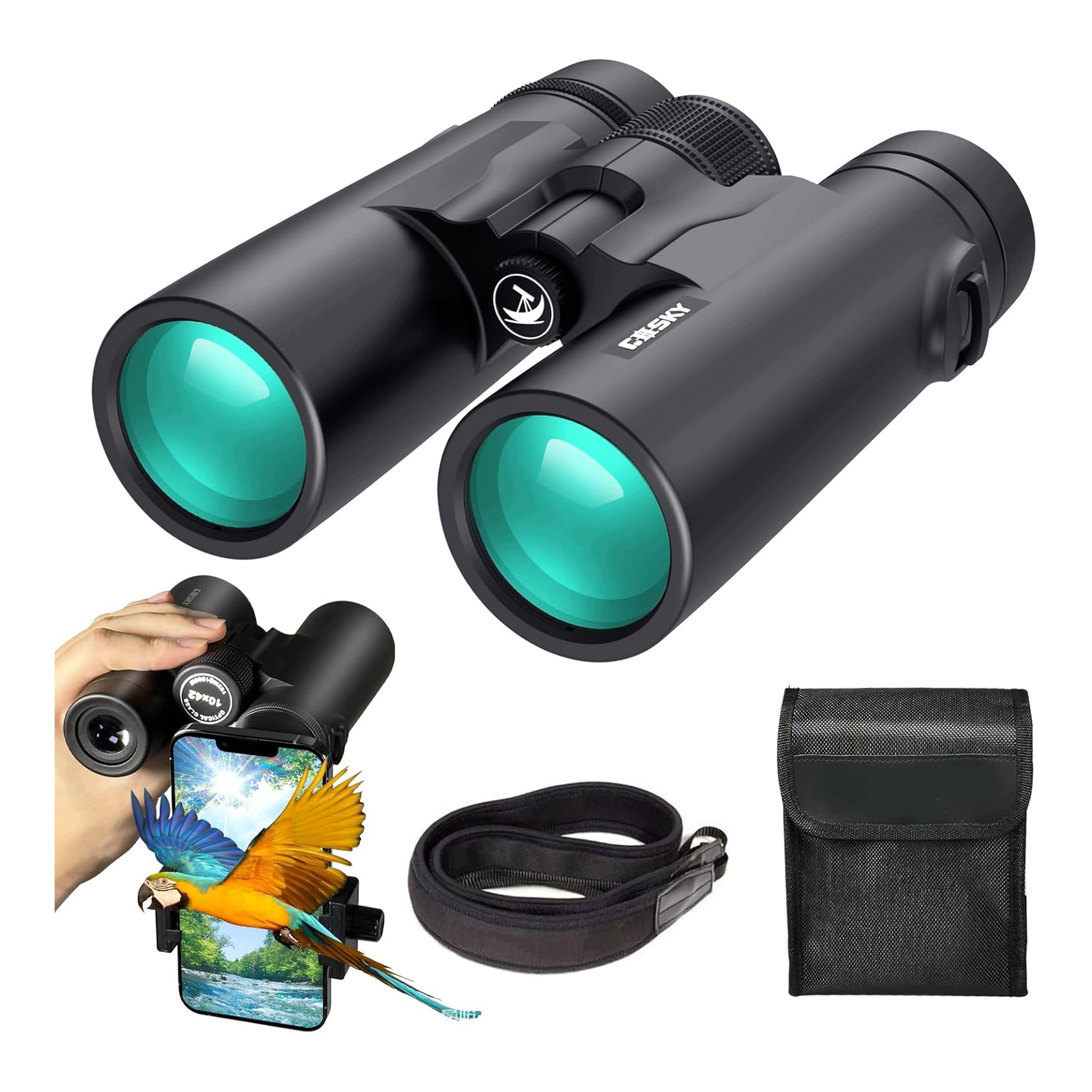 Dalekohled 10X42 Pro Dospělé Hd Gosky Pro Pozorování Ptáků Voděodolný 3V1