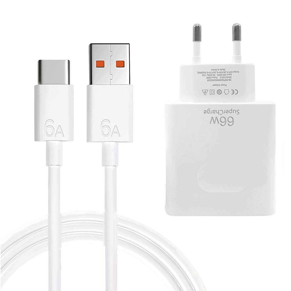 Napájecí adaptér Usb-c SuperCharge 66 W, rychlá nabíječka, nabíjecí kabel pro Huawei