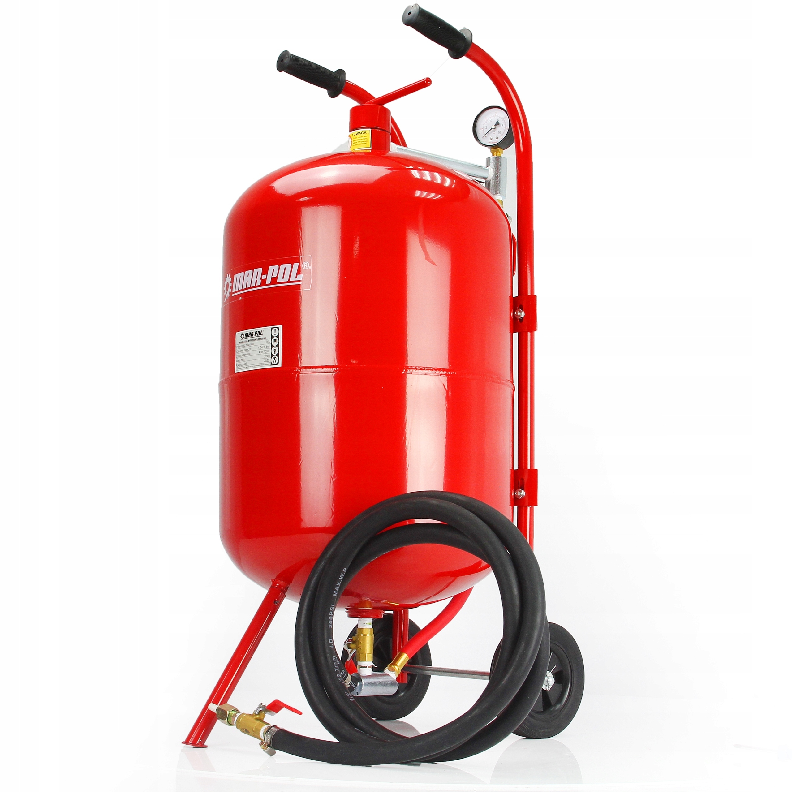 PIASKARKA SYFONOWA 38L MOBILNA NA KÓŁKACH + MASKA + DYSZE - NAJMOCNIEJSZA Pojemność 38 l