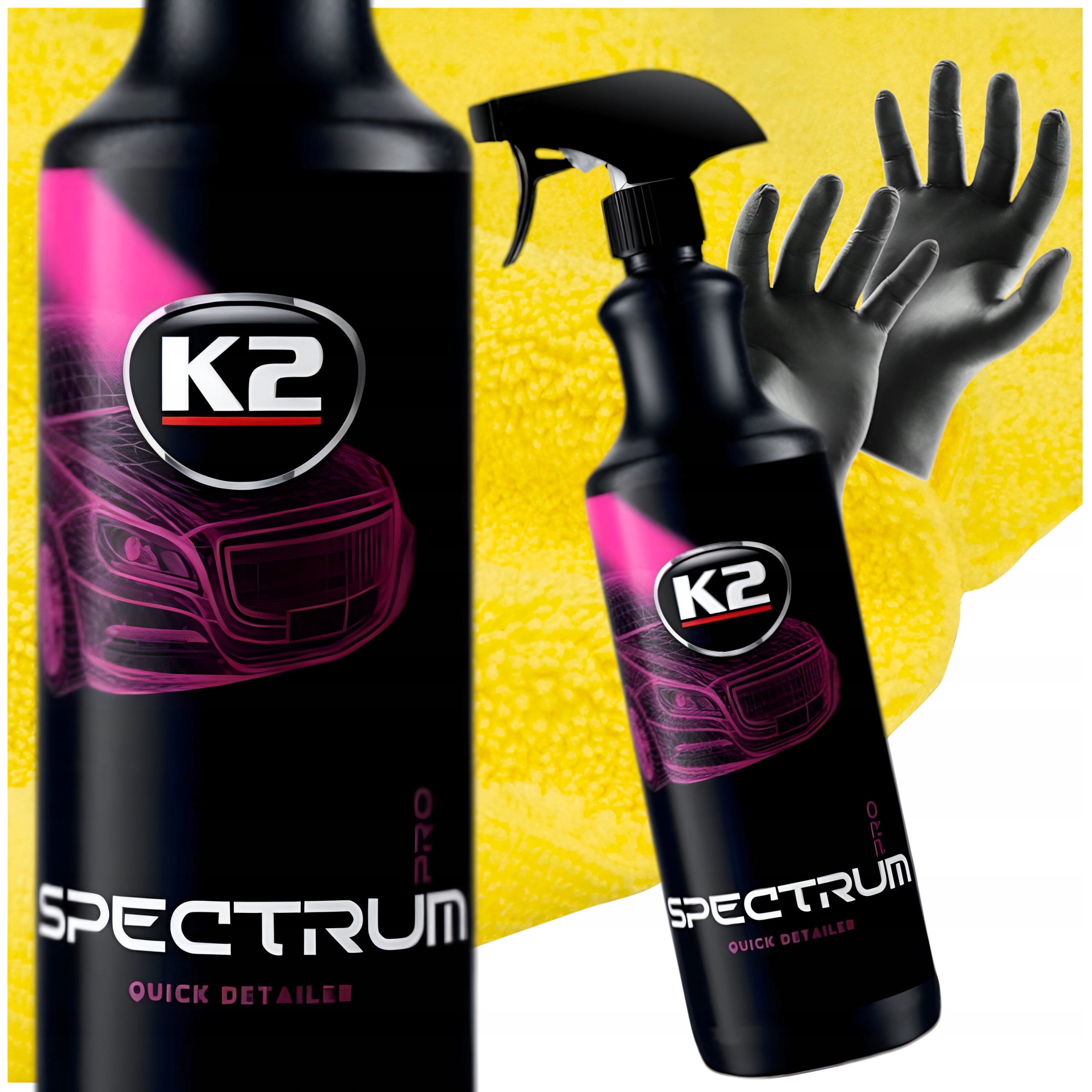 K2 SPECTRUM PRO 1L QUICK DETAILER SZYBKI WOSK + PLUMAGE TOWEL MIKROFIBRA