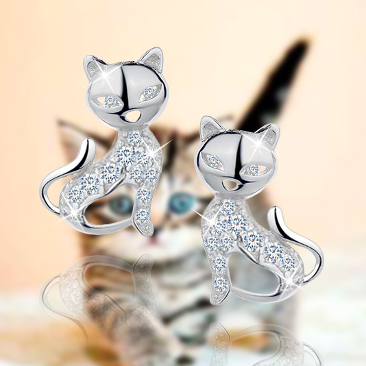 SREBRNE KOLCZYKI 925 DLA DZIEWCZYNKI KOTKI Marka Mennica Bydgoska