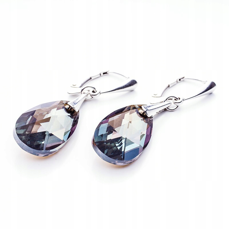 Stříbrné náušnice s kr. Swarovski Mandle 22 mm Brsh