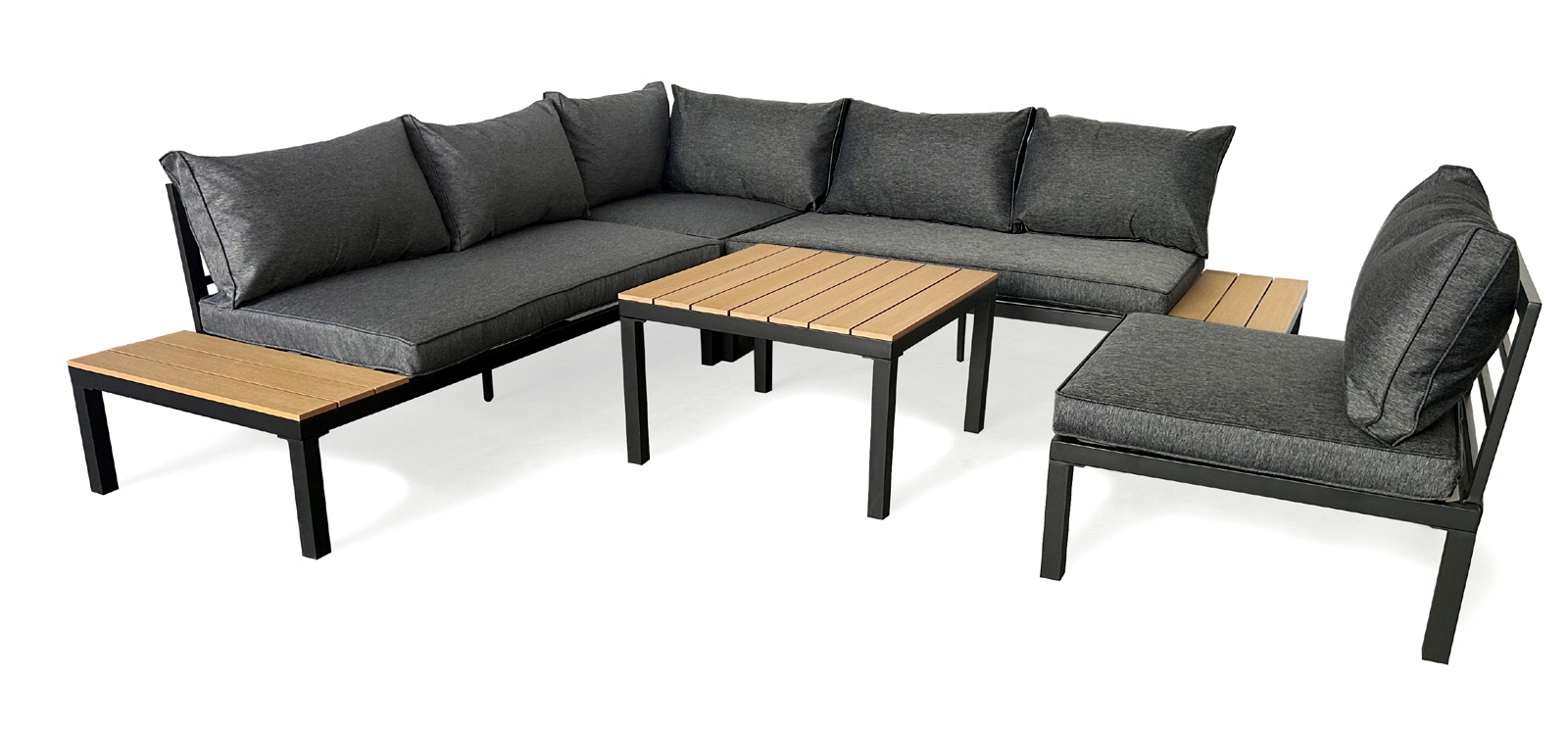 Zestaw Meble Ogrodowe Narożnik 6OSÓB Sofa Stolik Fotel