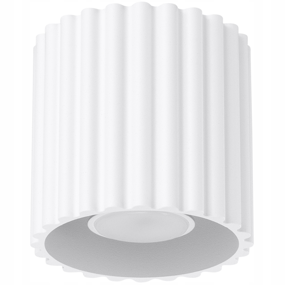 Plafon biały ryflowany tuba Aura 1xGU10 lampa sufitowa do kuchni salonu